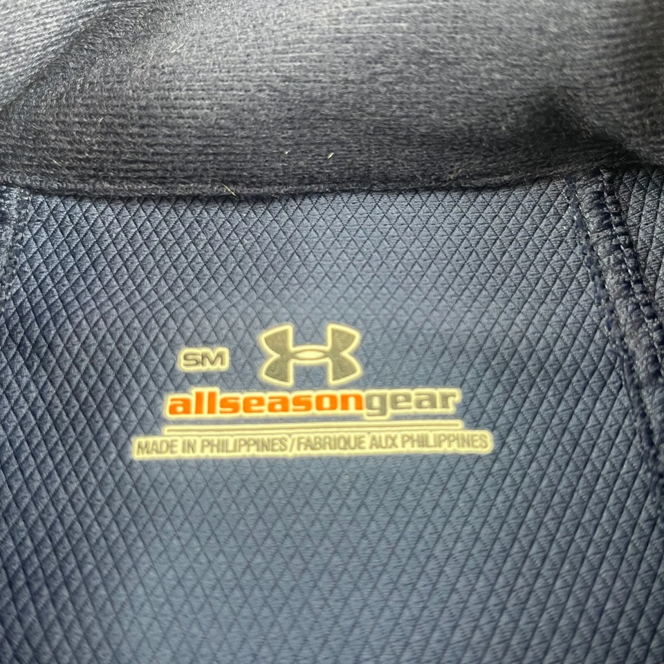 Under Armour Track Jacket Mens Small Blue AllSeasonGear Full Zip Soft Shell Run - Image 3 of 4