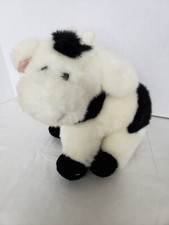 Gund Cow Black And White With Metal Bell 9"
