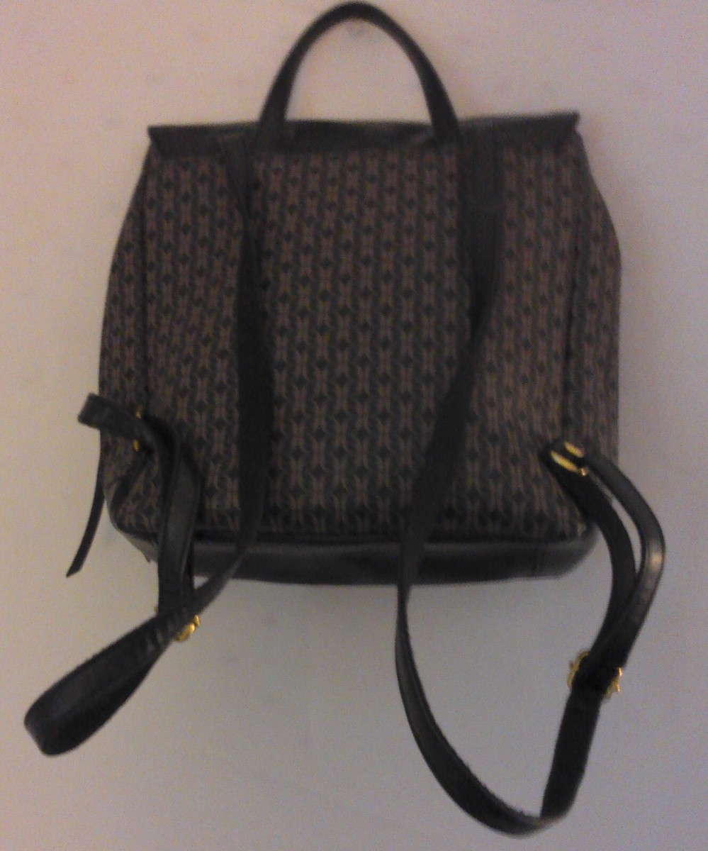Fossil Claire Black Brown Signature Flap Backpack Bag | eBay display picture 3