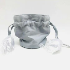MAC Cosmetic Silver Mini Drawstring Polyester Gift Jewelry Bag ~ NWOT