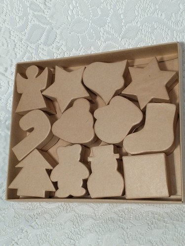 Kraft Paper Mache Decorative Boxes Qty 12 Home Decor tblwx1 - Picture 2 of 12