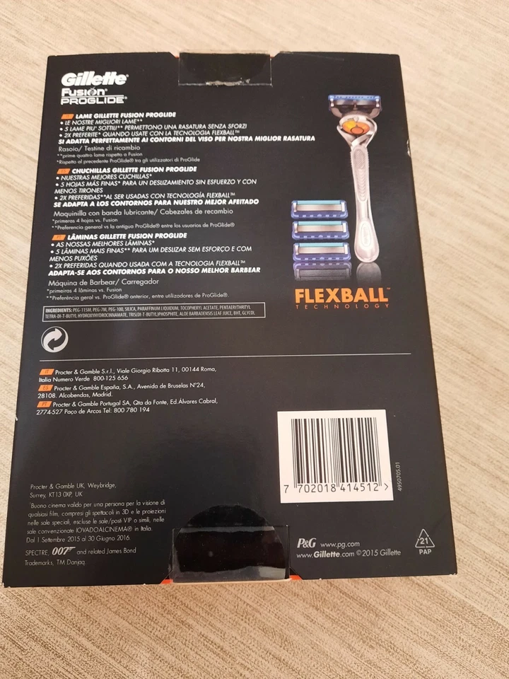 Gillette SPECTRE 007 Fusion Proglide Power Rasoio Uomo con Tecnologia Flexball - Immagine 2 di 4