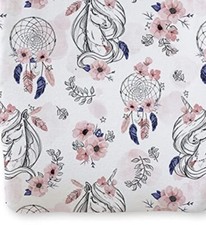 Natemia Organic Cotton Percale Changing Pad Cover 16X32 Cradle Sheet Pink Boho