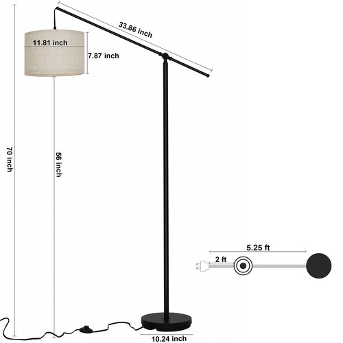 Arc Floor Lamp Overhang Cantilever Standing Floor Lamp For Couch Sofa Reading Li - Picture 4 of 9