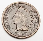 1899 P Indian Head Cent Penny  *F - FINE DETAILS*  **FREE SHIPPING**