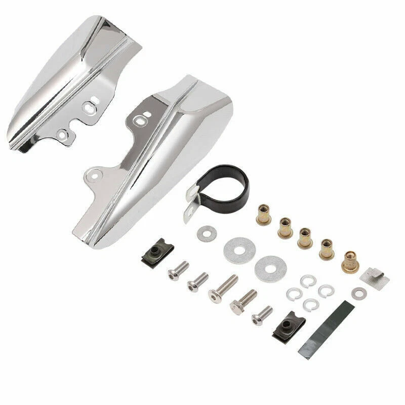 Deflectores de calor de aire de marco medio cromados para Harley Touring Electra Glide 2001-2008 Foto 2 de 4