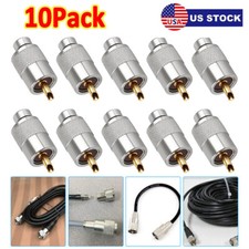10PCS PL259 Male Solder Connector Plug With Reducer for RG8X Coaxial Coax Cable