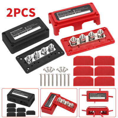 Power Distribution Block Heavy Duty Bus Bar Box With 3/8in M104 Terminal Studs 48V 300A Post Battery Junction Block For Car RV Truck Marine Boat - View #9
