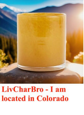 Golden Yellow Cylindrical Heavy Thick Glass Candle Votive Holder