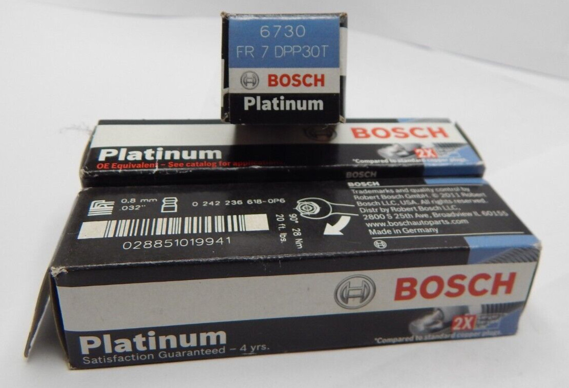 Set of 3 Spark Plugs 6730 Bosch Platinum For Chevrolet Corvette 5.7 V8 1990-1992