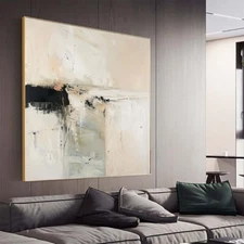 Abstract Wall Art Handmade Texture Oil Paintings On Canvas Home Decor beige Gray