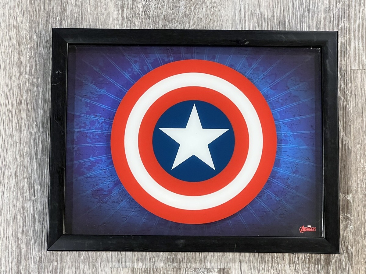Artissimo Designs Captain America Shield Avengers Framed Art Print