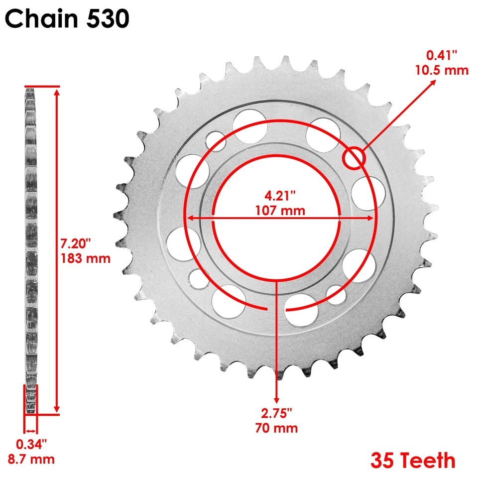 Drive Chain & Sprockets Kit for Honda CM400A CM400C CM400E CM400T - Image 4 of 4