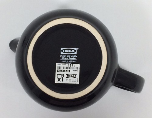 IKEA Vardagen Teapot Dark GRAY Ceramic 6 Cups 802.910.57 Vtg NEW w/ Tag - Picture 11 of 12
