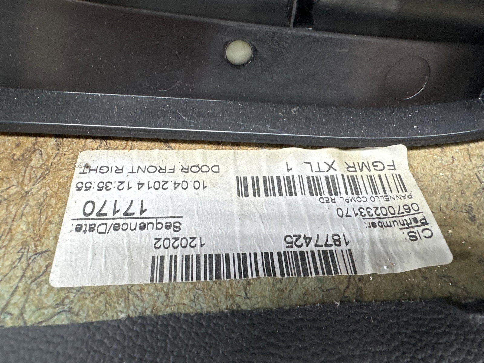 14 MASERATI GHIBLI Front Door Trim Panel Right