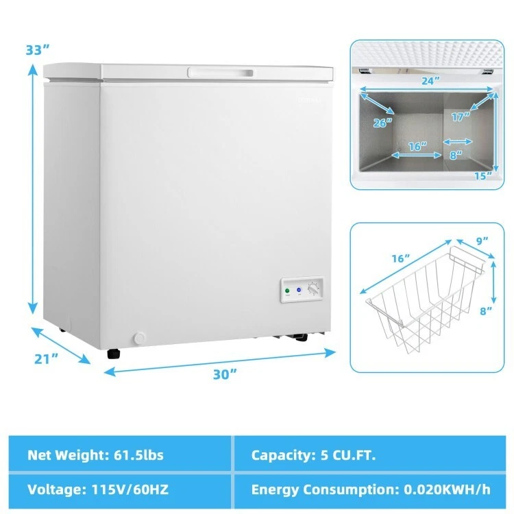 How big is a 2024 12 cubic foot freezer