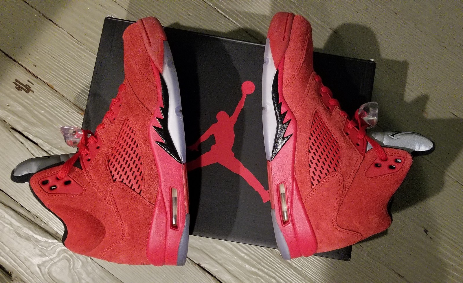 Air Jordan Retro V size 8.5 Flight Suit University Red Suede Air Jordan Retro V size 8.5 Flight Suit University Red Suede