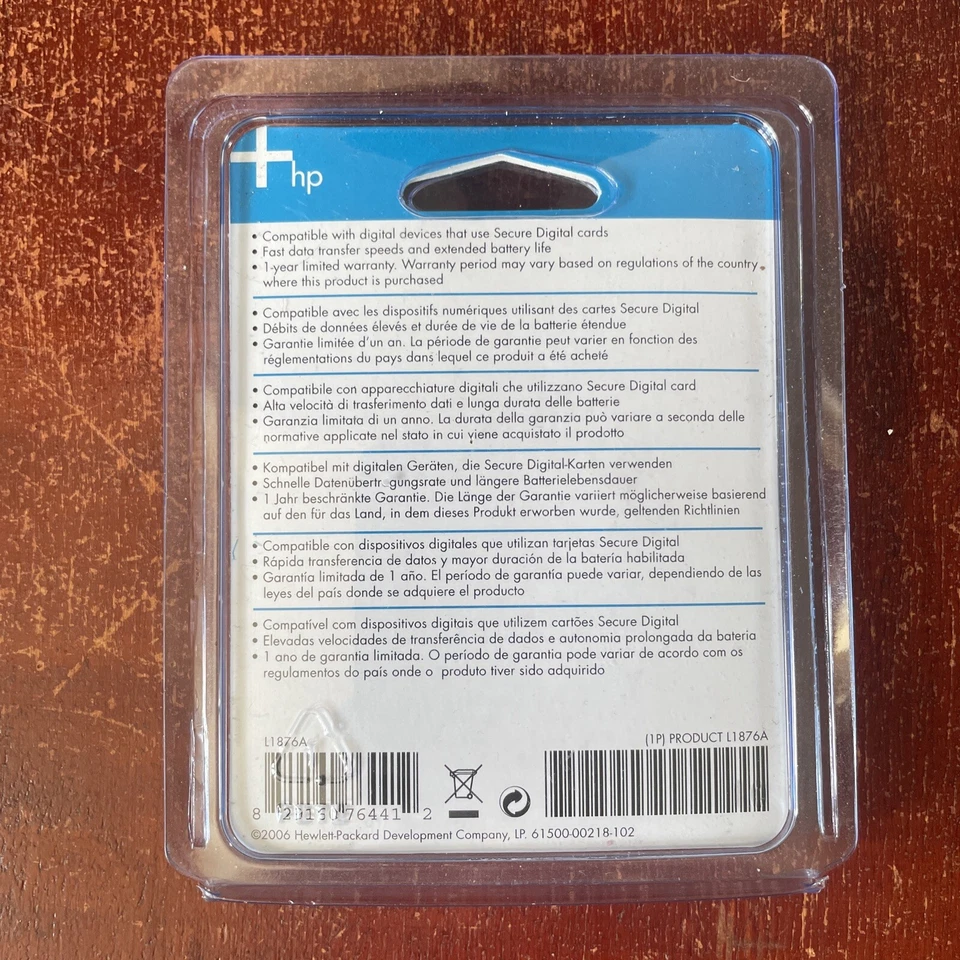 HP Photosmart Hi-Speed 1GB Memory Card - HP Invent, Secure Digital L1876A - Image 2 of 3