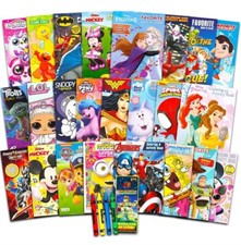 24 Bulk Coloring Books for Ages 4-8 - Assorted Licensed Activity Boys, Girls ...