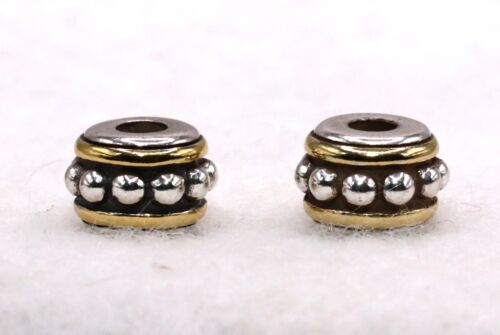Brighton Set of 2 MINI Size Silver & Gold Beads Silver Beads - Picture 2 of 9