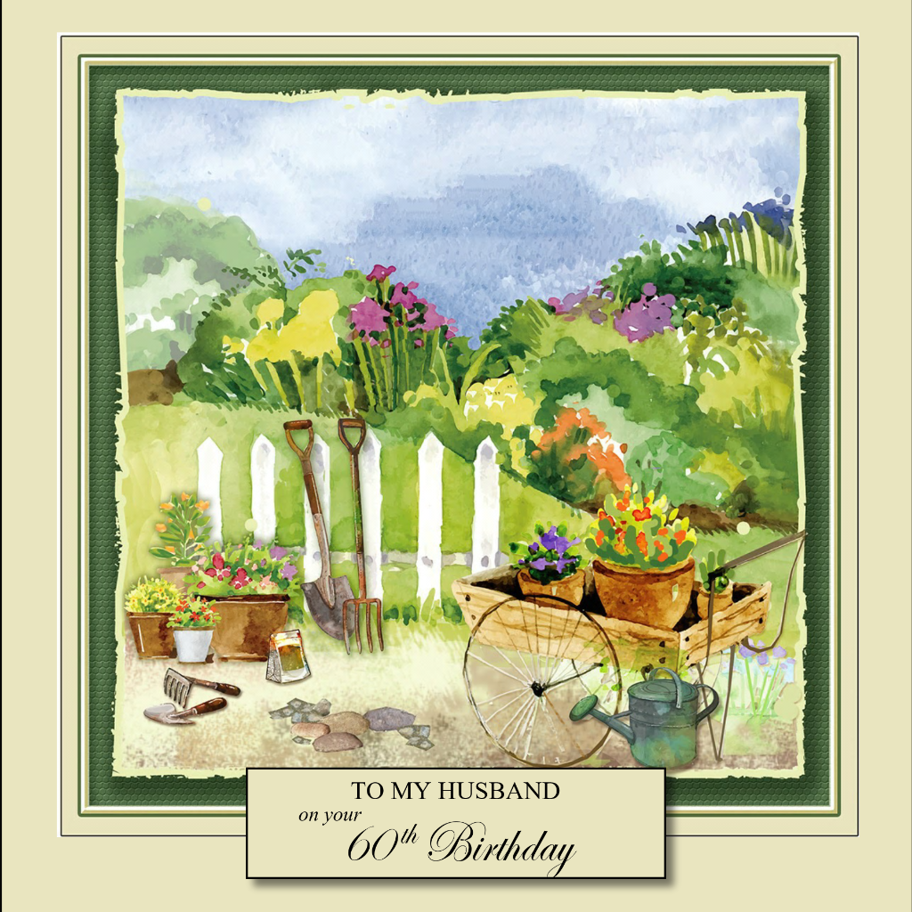 Old English Co. County Garden Birthday Card - Watercolour Art, Blank Inside For Him Or Her, With Envelope