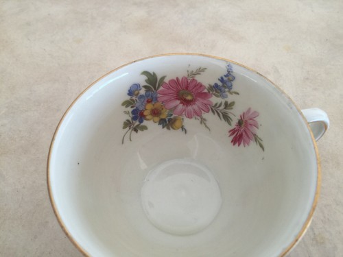 Zeh Scherzer U.S. Zone Bavaria Germany SCR16 Multi-Color Floral 4 Cup & Saucers - Picture 5 of 10