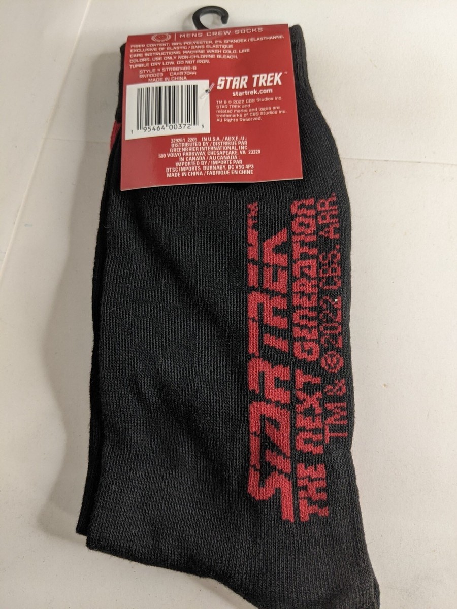 Star Trek Socks Men size 10-13 The Next Generation Crew Socks