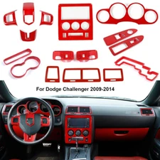 16pcs Full Set Interior Cover Trim Stickers Kit for Dodge Challenger 2009-14 Red