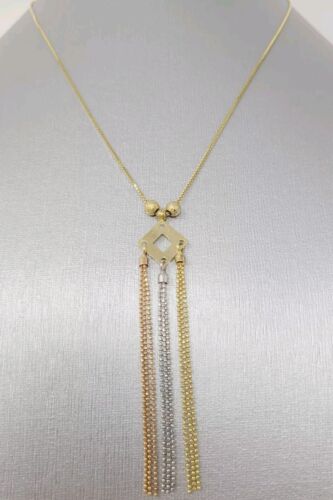 Vintage 10k Italy Solid Yellow Gold Box Chain Tass