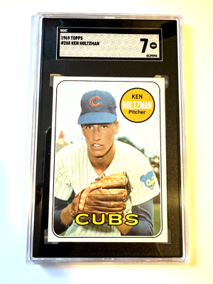 sgc graded baseball cards 1969 Topps Baseball Card #288 Ken Holtzman SGC 7 Just Graded