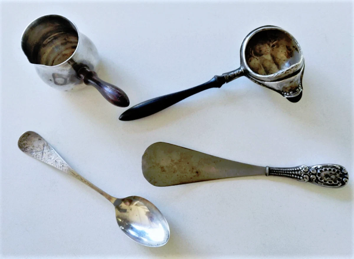 Antique Victorian Edwardian Sterling Silver Utensils Lot Tea Strainer Spoon  Etc