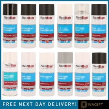 PLASTIKOTE FUNCTIONAL SPRAY PAINT 400ML HIGH TEMP STAIN BLOCK GLOSS DAMP SEAL