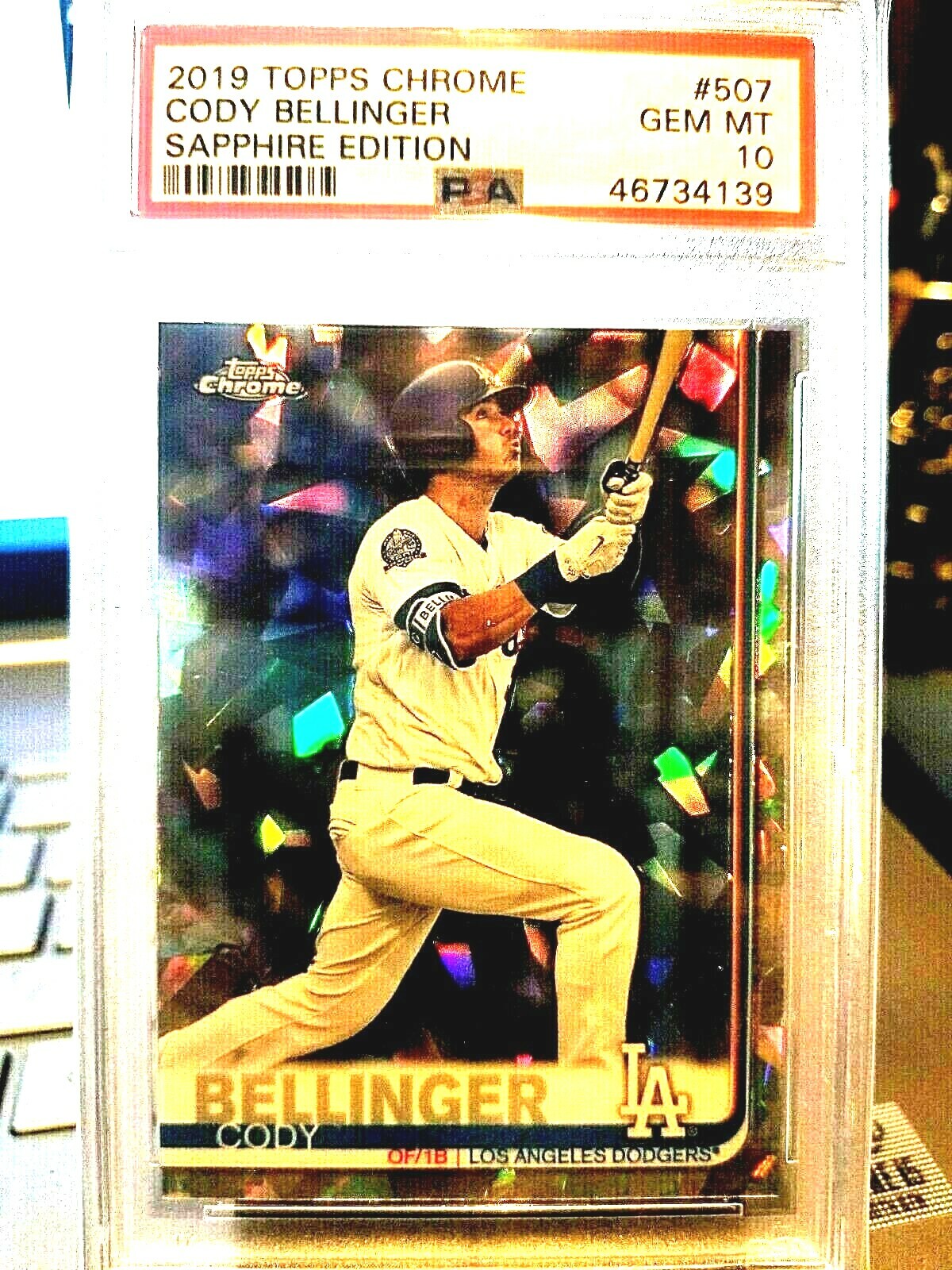 2019 CODY BELLINGER TOPPS CHROME SAPPHIRE EDITION #507 PSA GEM MT 10 GEM.