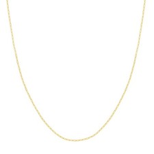1.25mm Round Paperclip Link Chain Necklace Real 14K Yellow Gold