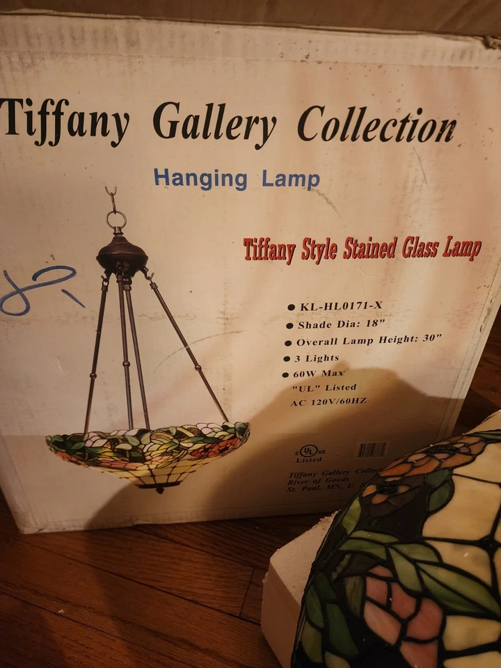 Tiffany STYLE Stained Glass Ceiling Pendant Light Fixture Single Hanging Lamp - Image 2 of 4