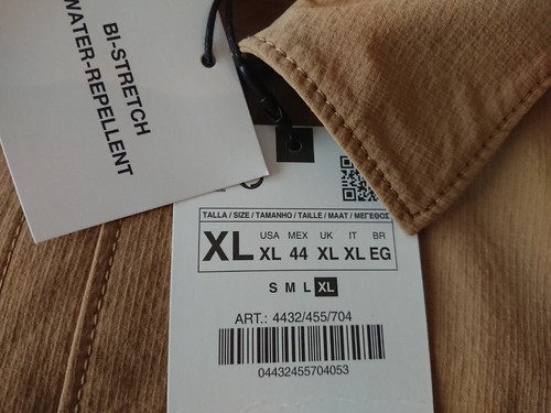 ZARA MEN'S BI-STRETCH JACKET OVERSHIRT 4432/455 | WATER REPELENT | XL | NEW - Picture 5 of 8
