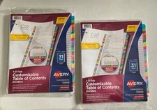 2sets-Avery 31-Tab Binder Dividers, Customizable Table of Contents,Contemporary