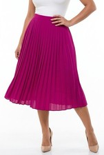 J. CREW NEW Fuchsia Pleated Midi Skirt Women s Size 12