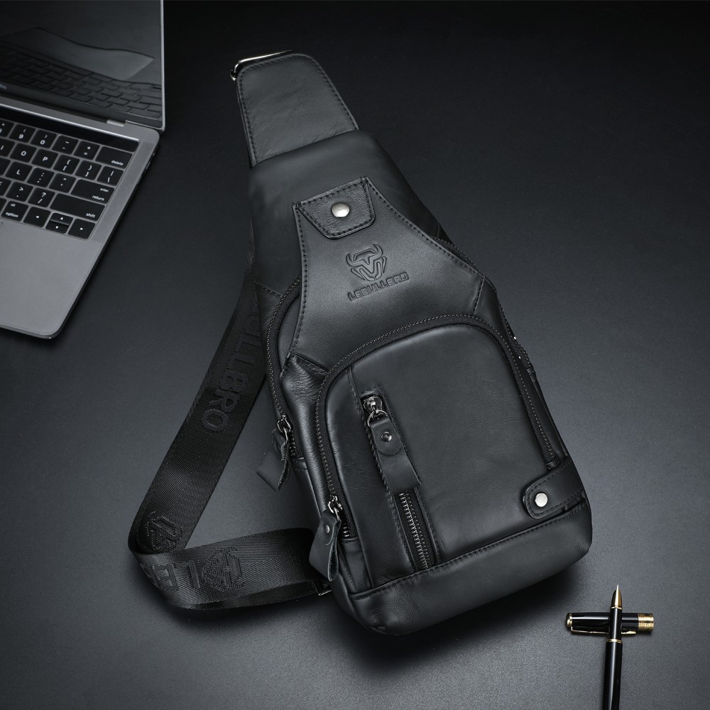 Genuine Leather Chest Crossbody Travel Shoulder Bag
