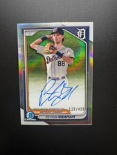 Peyton Graham Auto 2024 Bowman Chrome Refractor Auto /499