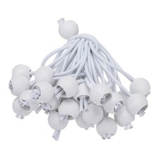 50Pcs Ball Bungee Cords 4" Heavy Duty Bungee Cord Balls for Tent Holding, White