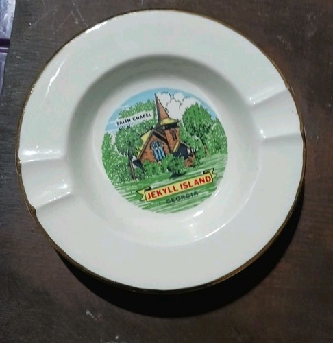 Vintage Jekyll Island Georgia Faith Chapel Souvenir Ashtray Excellent Condition