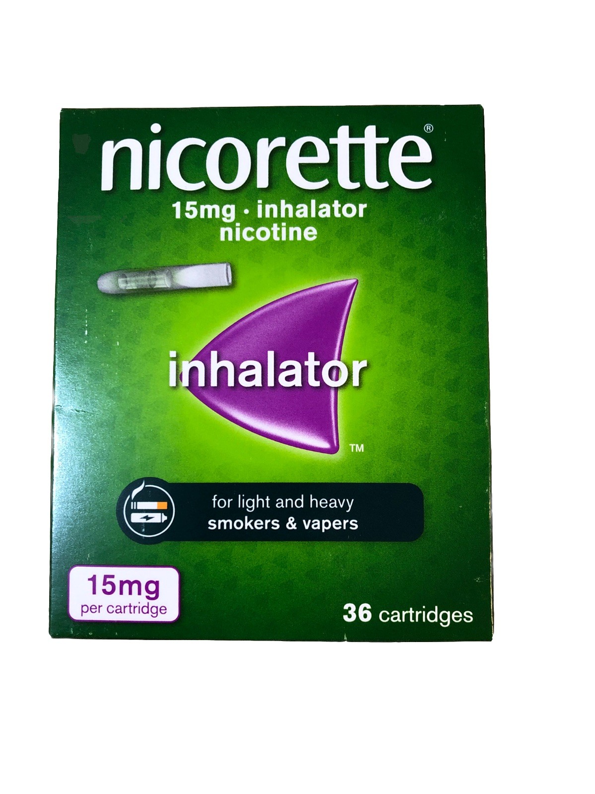 Nicorette 15mg Inhalator . 36 Cartridges. Exp: 11/2028