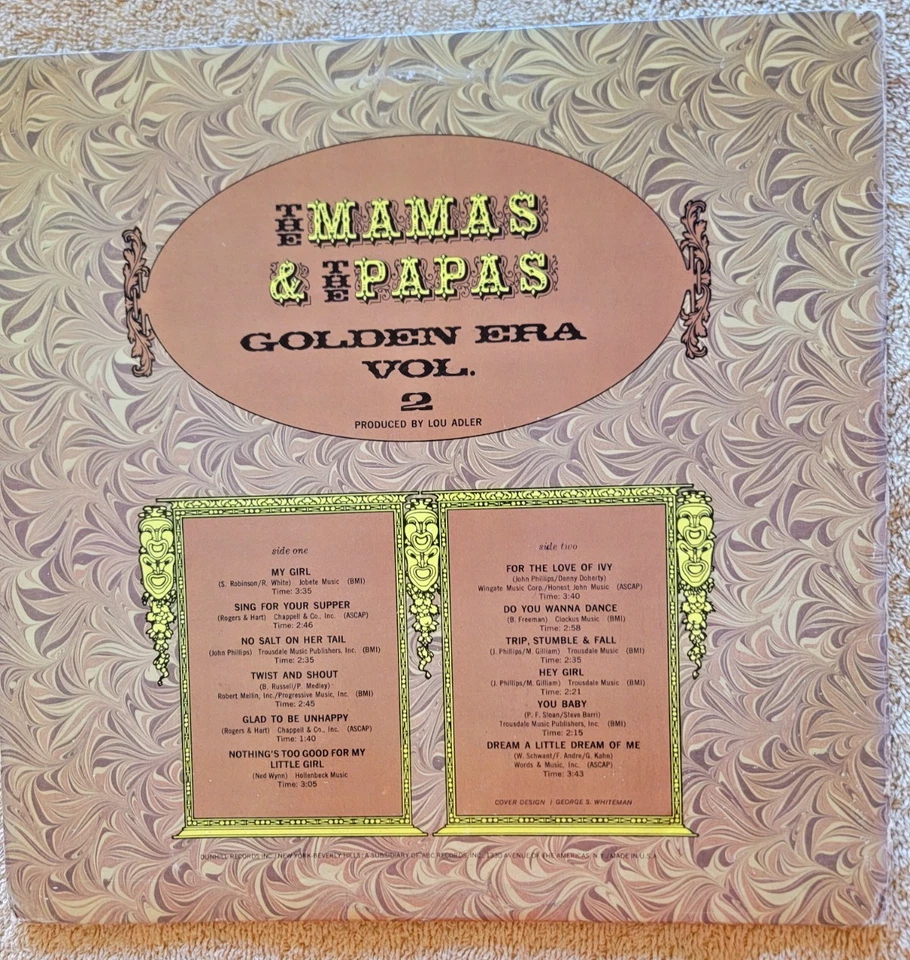 MAMAS AND THE PAPAS GOLDEN ERA VOL. 2 12" LP EX VINYL RECORD DUNHILL 1968 Foto 4 de 4