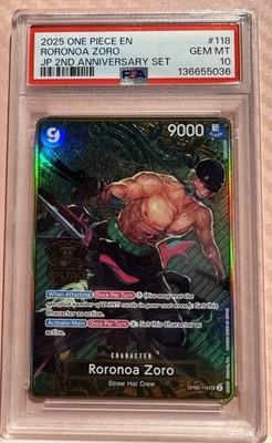 ロロノア・ゾロ ANNIVERSARY SET SEC psa10 2025 One Piece EN Roronoa Zoro JP 2nd Anniversary Set PSA 10 | eBay