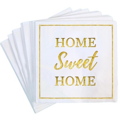 Housewarming Party Decorations Napkins, 50 Pack, Home Sweet Home Paper Napkin in