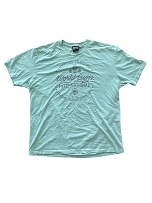 World Gym T-Shirt Men Green Sz2XL American Tradition International Globe Gorilla