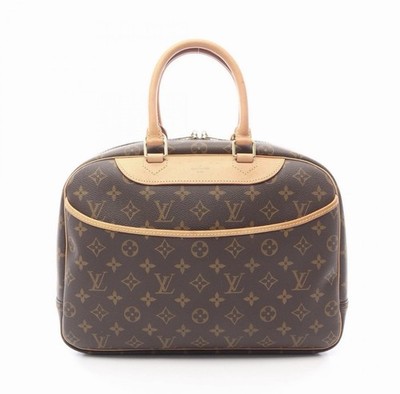 LOUIS VUITTON Deauville Bowling Vanity Handbag Monogram leather Brown