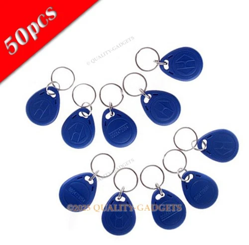 50pcs 125Khz RFID Proximity FRID Card Keyfobs For The RFID Reader Use Bule