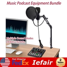 Complete Home Studio Recording Kit - Mixer, Condenser Mic for Music/Podcast New